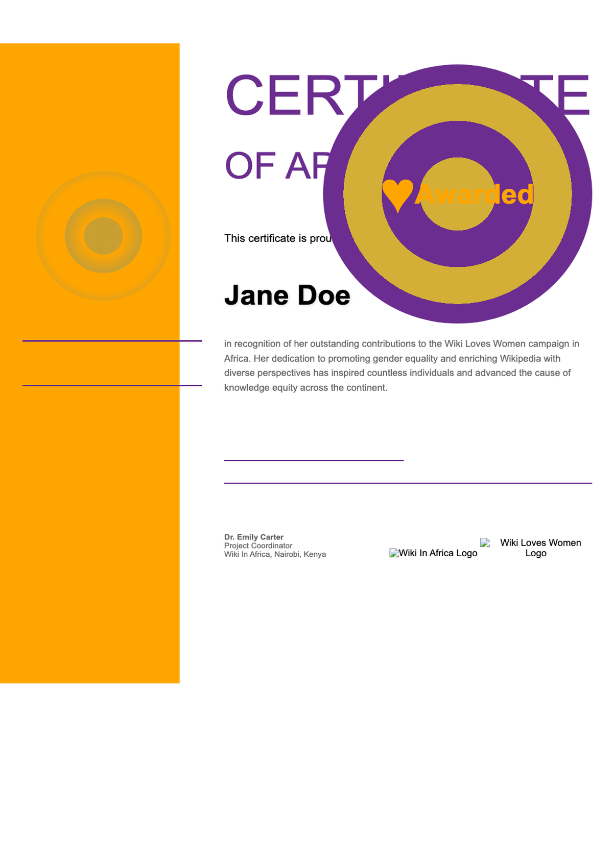 Certificate of Appreciation for Hope Andisiwe Ncube SheSaid 2021 Wiki Loves Women Campaign with_variant_2